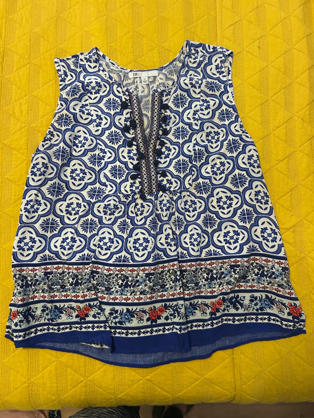 Women’s DR2 (Daniel Rainn) sleeveless boho-style dress/tunic, size XL.